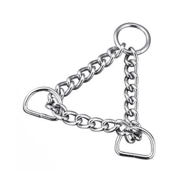 China Promotion Pet Product Triangle O-ring D-ring Choke Chain Collar Stocked Collar For Dog Easy Movement for sale