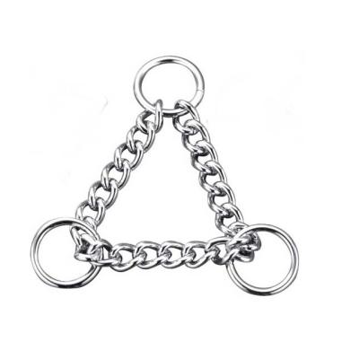 China Sustainable High Quality Pet Product 3-Oring Triangle Chain For Dog Choke Collar for sale