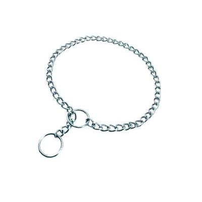 China Viable Durable Steel Metal Welded Flat Link Dog Choke Chain Collar For Pet for sale