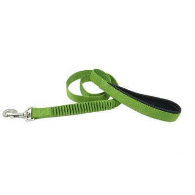 China Durable Soft Pet Elastic Nylon Dog Leash With Neoprene Handle for sale