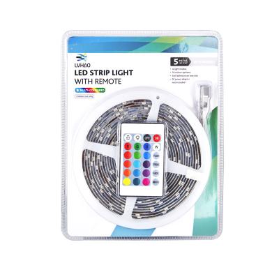 China Warehouse 5M led lights christmas lights outdoor TV Backlight Remote Control Addressable 12v 5050 Smart Led Strip Light for sale