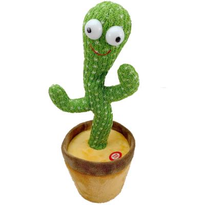 China 1 Hour USB Cactus Filling Dancing Doll Can Twist & Sing & Swing Internet Celebrity Tongue-study Plush Toy With Inbuilt Battery for sale