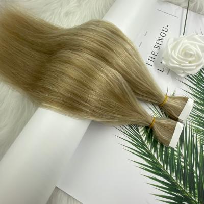 China Belle Hair European Virgin Wholesale Silky Straight Light Balayage Cuticle Aligned Tape In Hair Extensions for sale