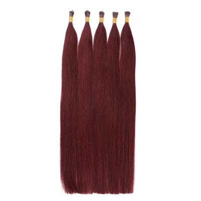 China Belle Hair Wholesale Italian Keratin 99J Dual Pre Bonded Silky Straight Hair Color Me Tip Hair Extensions for sale