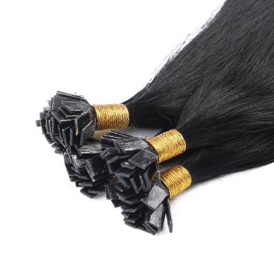 China Silky Straight Natural Color Cuticle Cuticle Virgin Brazilian Remy Hair Flat Tip Hair Extension Wholesale for sale