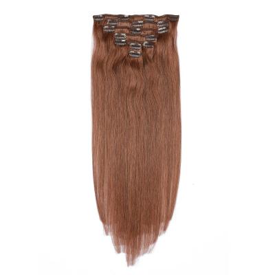 China Belle Hair Thick Ends Silky Straight Clip In Hair Extensions Double Weft Clip In Virgin Hair Extensions 30# Color for sale