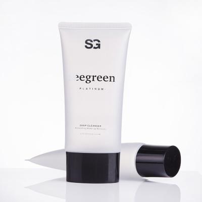 China Semi-transparante cosmetica 160 ml Platte huidverzorgingsbuis Eco - vriendelijke cosmetische verpakking Te koop