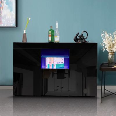 China (Other) Wooden Adjustable TV Stand Side Cabinet Laptop Storage with 16 Color Light Strip for Living Room Sideboard for sale