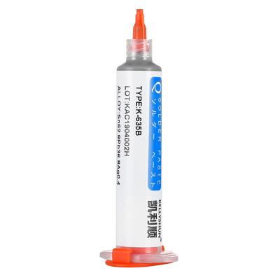 China Kellyshun K-635B Medium Temperature Syringe Ribbon Solder Paste Silver Tin Cell Phone Repair BGA Solder Good Quality for sale