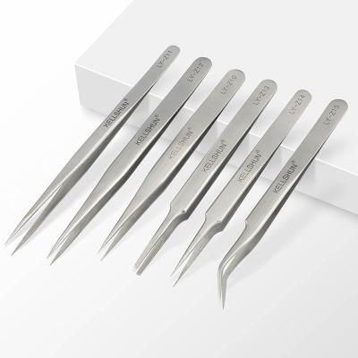 China Anti-Static Electronics Tweezers Stainless Thickened Headed Elbow Precision Tweezers Bird's Nest Picking Tweezers for sale