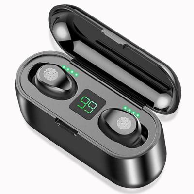 China Hot Selling Earbuds Noise Canceling Sport Audifono BT Wireless Earbuds With Power Bank Battery Show Auriculares F9 for sale