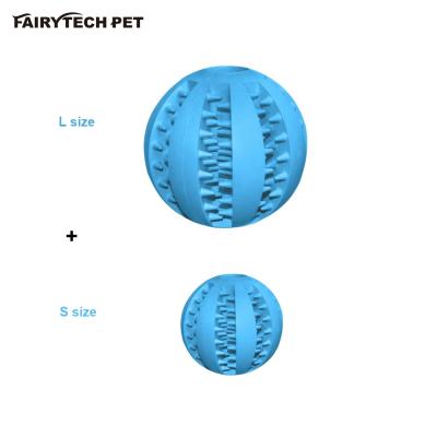 China Sustainable Pet Chew Ball Treat Dispensing Toy Set Pet Dog Puppy Cat Toy Training Dental for sale