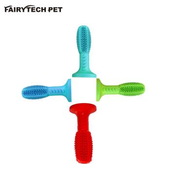 China New Viable Dog Stick Dog Rubber Toothbrush Toy Multifunction Molar Chew Toy Dog Suction Cup Dog Toy for sale