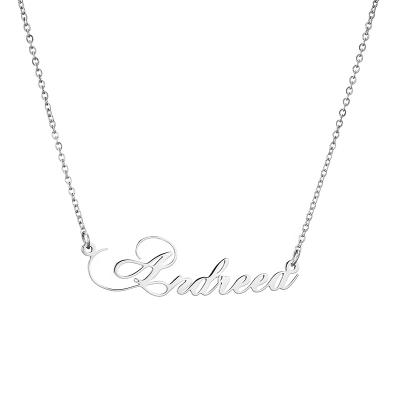 China Non-fading drop shipping custom personalized name necklace stainless steel pendant jewelry for women for sale