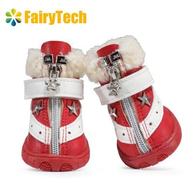 China Amazon Sustainable Hot Pet Shoes Cotton-padded Shoes With Star Factory Price for sale