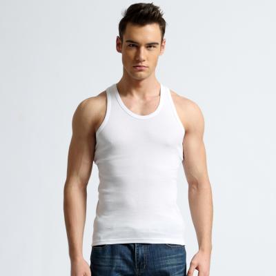 China Anti-Wrinkle Mens Gym Muscle Sleeveless Shirt Vest Tank Top Male Bodybuilding Apparel With Custom Logo Tank Top for sale