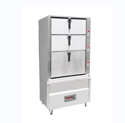 China Commercial Steamer Seafood Cooked Cabinet Gas Food Steamers Soup Rice Steamer Cabinet Industrial Gas 3-Deck Steamer for sale