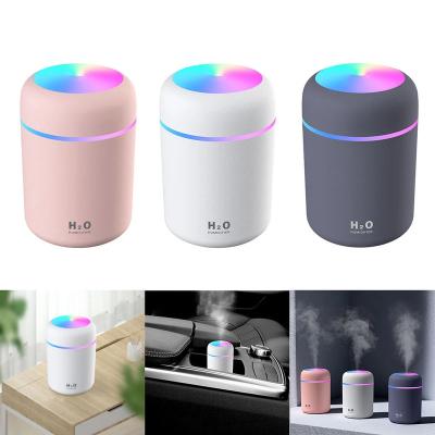 China Glow Cup Spray Humidifier Diffuser Humidifiers Portable Colorful Ultrasonic Aroma 300ml H2O Humidifier Spray Car Cool Mini Air Humidifier USB Essential Oil Diffuser LED Mist for sale