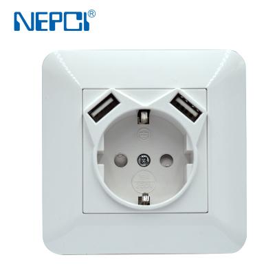 China AC100- 250V /16A EU USB Charger Plug, German USB Charger Plug for sale