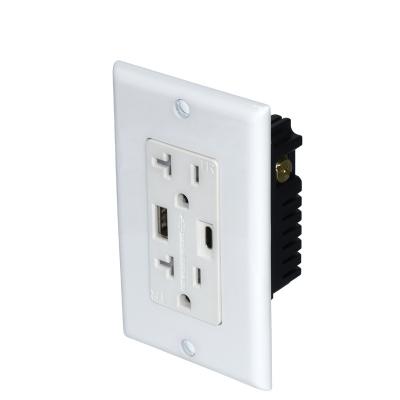 China US residential / multipurpose hot sales type wifi wall socket outlet with USB type C port DC5V 2.1A / 4A for sale