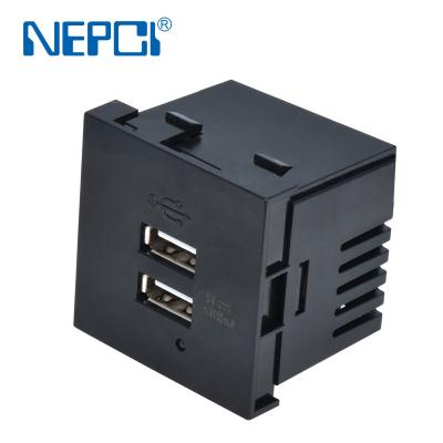 China Easy Installation DC12V/2A USB Charging Socket XJY-USB-17DC-5V/3.1A Dual Ports USB Charger Module 45x45mm CE for sale