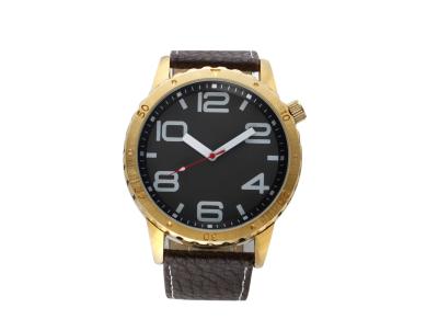 China Fashion Big Face Analogue Leather Quartz Watch With Japan Movt /  Battery for sale