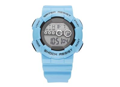 China 12/24 Stunden-Sport-Unisexarmbanduhr-Blau, LCD-Chronograph-Warnungs-Uhr zu verkaufen