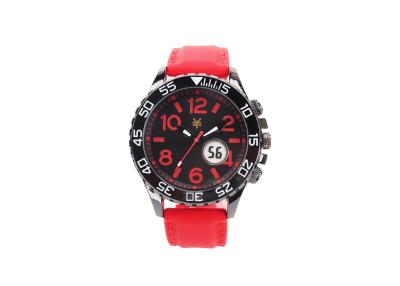 China Red PC Strap Quartz Big Face Watches For Ladies With Seconds Display / Lithium Battery for sale