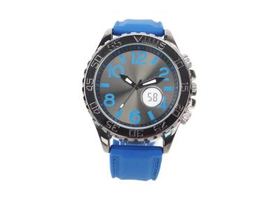 China Fashion Blue Strap And Dial Big Face Wrist Watches With Japan Movement And Battery for sale