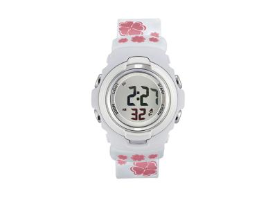 China Customized White Lady Wrist Watch Waterproof , LCD Digital Wrist Watch For Girls for sale