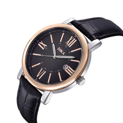 China Luminous hand analog quartz watch with miyota AL32 movt genuine leather band à venda