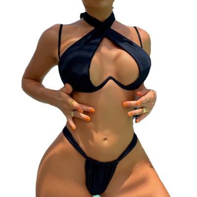 China Plus Size 2022 New Fashion Bikini Ladies Sexy Slit Swimsuit for sale