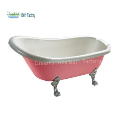 China Appearance GreenGoods Bath Factory Elegant European Style Acrylic Red Clawfoot Bathtub for sale