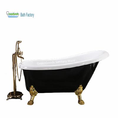 China Wholesale UK Bathroom Small Adult Bathtub CE Small Sizes Adult Classic Cheap Black Shower Bath Tub Acrylic Clawfoot Bathtub for sale