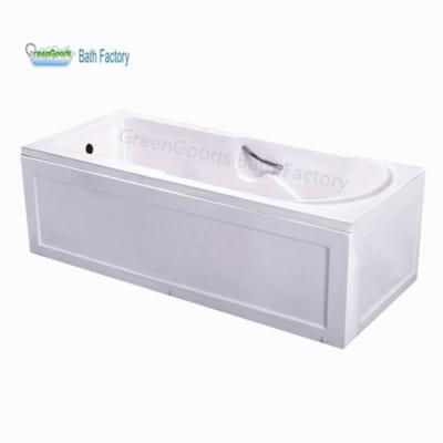 China CE Certificate GreenGoods Bath Factory ABS Acrylic Soaking Bathtub Collapsible Bathtub With Bilateral Apron For Adults for sale