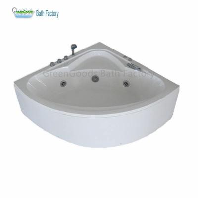 China GreenGoods Eco-friendly Material Cheap 55 Inch Triangular Massage Apron Corner Acrylic Bathtub for sale