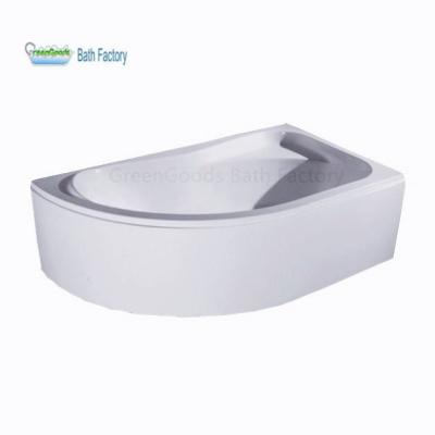 China Eco-friendly Malaysia Material Bathroom Factory Price GreenGoods Bath Half Round Corner Bathtub for sale