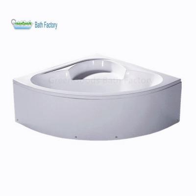 China GreenGoods Eco-Friendly Material Bath Factory Corner Bathtub 120x120 With Tub Shelf for sale