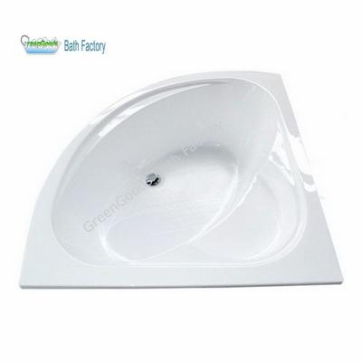 China Custom High Quality Small Size White Acrylic Easy Clean Corner Bathtub CE Hot Sale Corner Bathtub Spain One Person Soaker Bathtub for sale