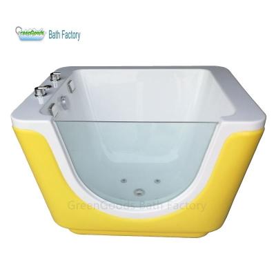 China GreenGoods Free Bath Factory Yellow Colored Baby Wash Tub With Bathtub LED Light for sale