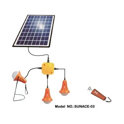 China Solar Led Camping 3 Lamp Lantern With Cell Phone Charger And Remote Control For Several Rooms for sale