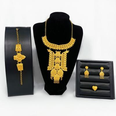 China High Quality Africa Wedding Party Elegant Luxury 24K Gold Jewelry Gilded Set for sale