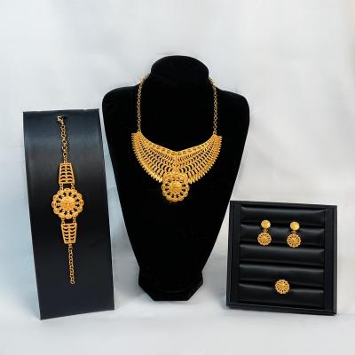 China High Quality Africa Wedding Party Elegant Luxury 24K Gold Jewelry Gilded Set for sale