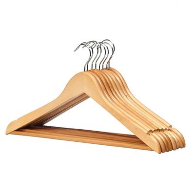 China Anti-slip No Slip No Deformed Wardrobe Hanger Natural Wooden Clothes Storage Hangers Coat Trousers Organizer Rack for sale