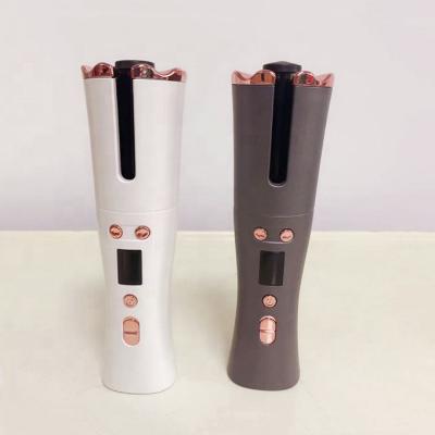 China LCD Display SCRETE HY Novelty Product Wireless Automatic Portable Hair Curler Rechargeable Hesitate Curling Iron Magic Wands for sale