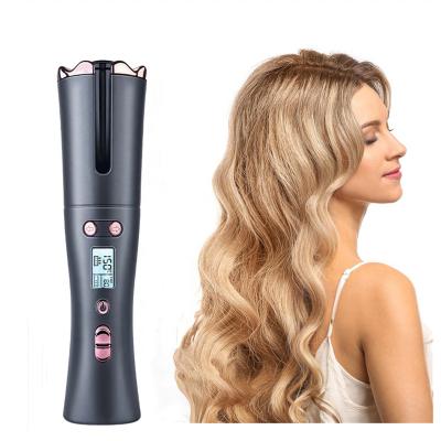 China Professional Type-c USB Pink Auto Rotating S LCD Display Screen Salon Hair Equipment Hair Curler for sale