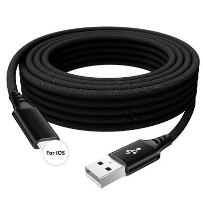 China Factory 10ft/16ft/26ft Long Cell Phone USB Cable Braided Cotton Wires Data Cable Fast Charging Usb To IOS Cable For Mobile Phone for sale