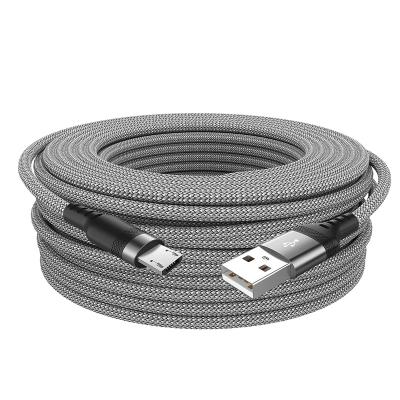 China 10ft/16ft/26ft Micro Braided Nylon Mobile Phone Usb Cable Factory USB Cable Sync Data Cable and Long Net Double Braided Charging Cable for sale