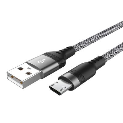 China Mobile phone micro usb cable factory 1.5ft/3ft/6ft/10ft nylon and net double 15W 3A data cable braided fast charging usb to micro cable for sale