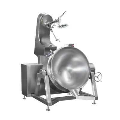 China Large Vegetable Processing Plant Outlet Cooking Machine Automatic Electric Mixer Stainless Steel Cooking Pot With Blender for sale